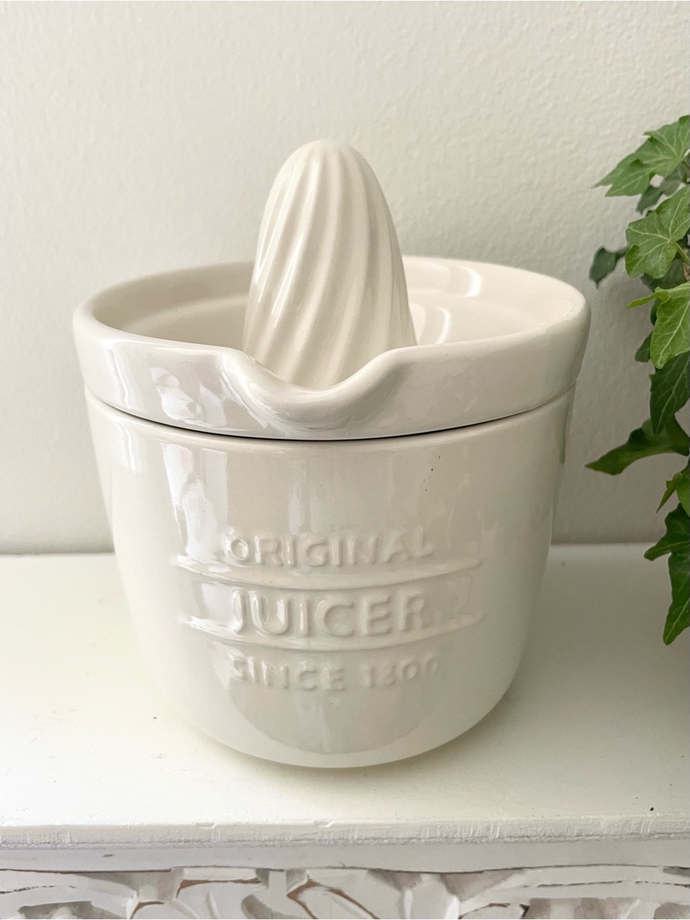 Mason Cash Innovative Kitchen Ceramic Juicer & Storage Pot, Light Cream
